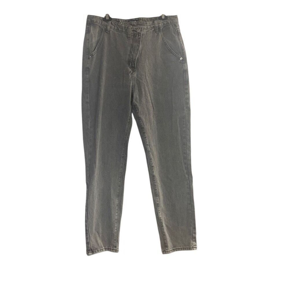 PRETTY LITTLE THING Women’s Gray Asymmetrical Waistband Straight Jeans Gray Size